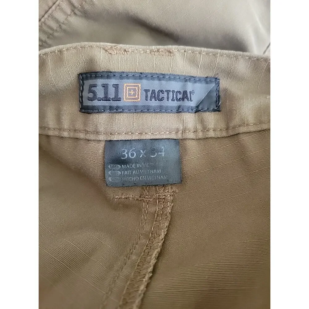 511 Tactical Cargo Pants Mens 36x34 Ripstop Khaki Pant Pockets Outdoor Utility